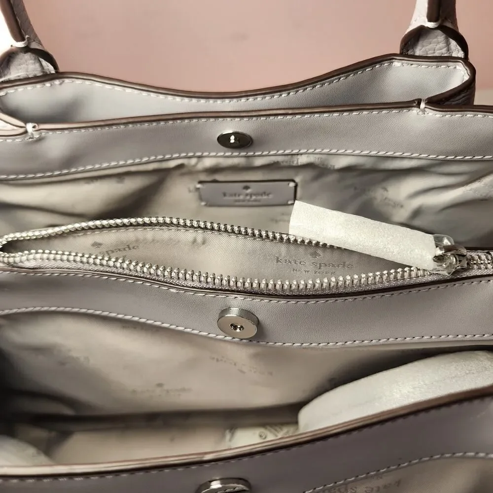 NWT KATE SPADE K8134 DUMPLING LARGE SATCHEL Mountain Grey
